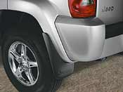 Splash Guards, Rear Deluxe Molded Gray w/ Jeep Logo Pair